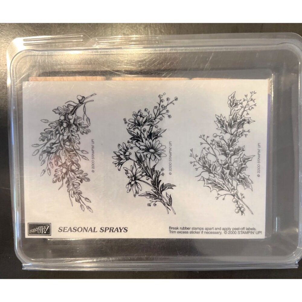 Stampin' Up! Seasonal Sprays Stamp Set - Black Line Art